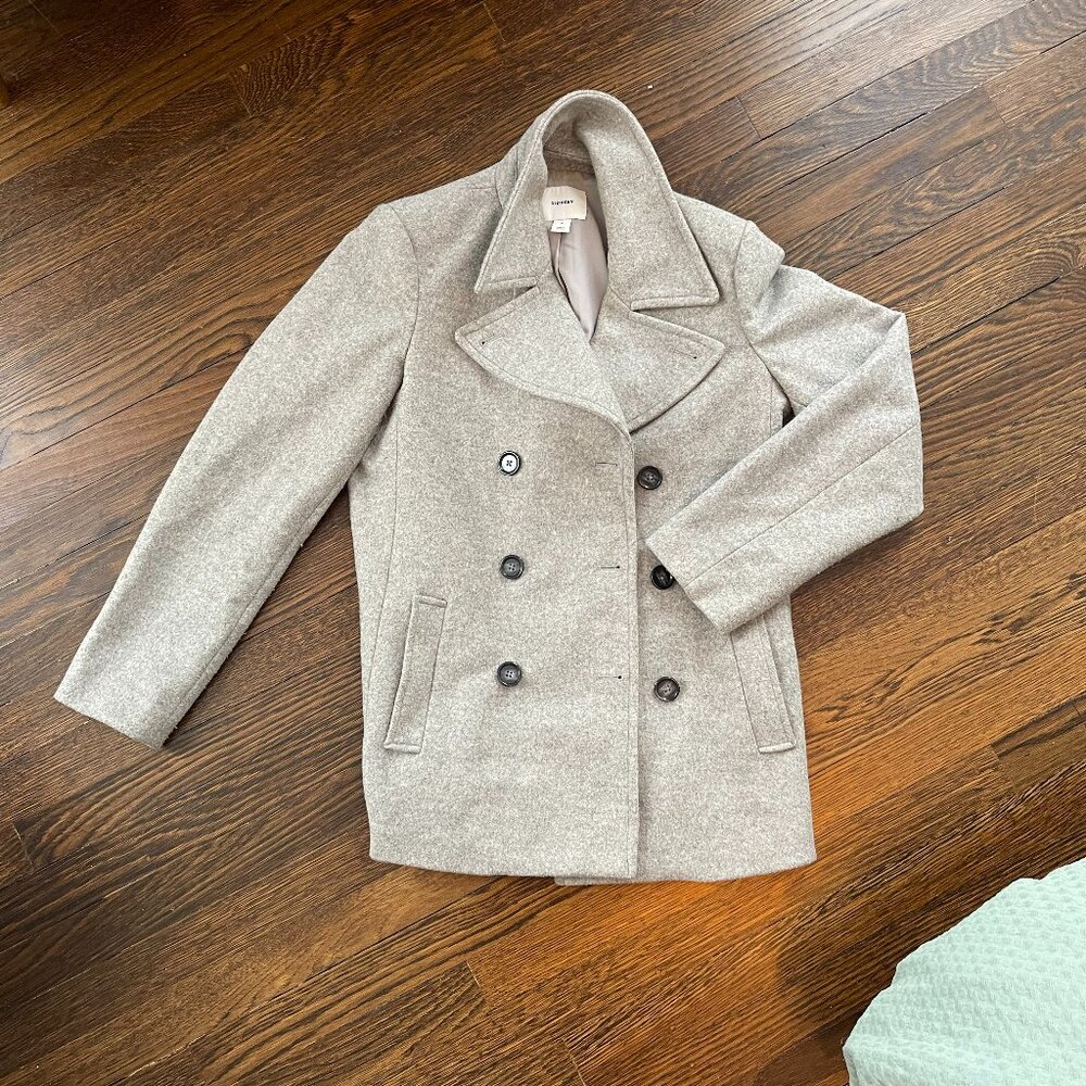 Gray Pea Coat, Size Medium (Old Navy)